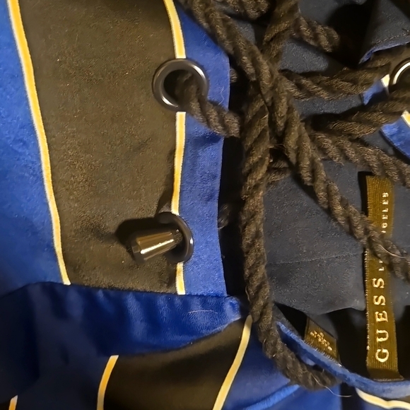 Guess Satin Blue Striped Maxi Dress - Picture 5 of 6